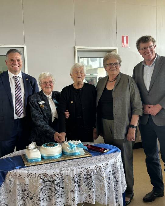 Phil Donato MP, Patricia Pearce, Gillian Stone,Cathy Smith and Andrew Gee MP at the CWA 100 years celebration.