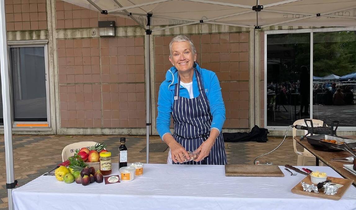 Lesley Russell took on the role of host at the Orange Farmers Market Chef's Table and was always eager to help where she could. Picture supplied